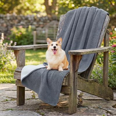 Show full view: H.VERSAILTEX Waterproof Reversible Dog & Cat Blanket & Scratch Proof Furniture Protector, Grey, Medium: 31 x 39-in slide 4 of 12