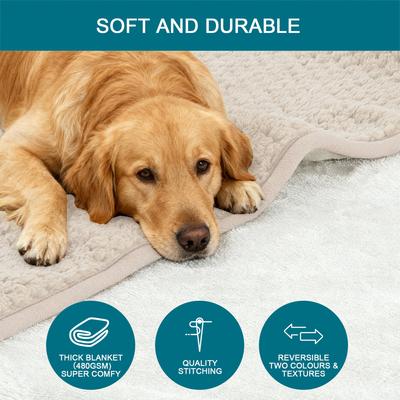 Show full view: H.VERSAILTEX Waterproof Reversible Dog & Cat Blanket & Scratch Proof Furniture Protector, Beige, Medium: 31 x 39-in slide 8 of 11