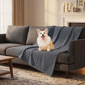 H.VERSAILTEX Waterproof Reversible Dog & Cat Blanket & Scratch Proof Furniture Protector, Grey, Large: 39 x 47-in