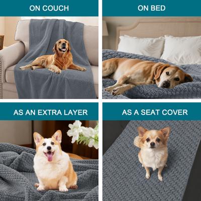 Show full view: H.VERSAILTEX Waterproof Reversible Dog & Cat Blanket & Scratch Proof Furniture Protector, Grey, Medium: 31 x 39-in slide 8 of 12