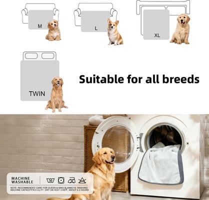 Show full view: H.VERSAILTEX Waterproof Reversible Dog & Cat Blanket & Scratch Proof Furniture Protector, Grey, Medium: 31 x 39-in slide 10 of 12