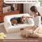 Show in main carousel: ATJafurn Indoor Faux Shearling Sofa Furniture Style Elevated Dog & Cat Couch Bed with Leather Nameplate, White, Large slide 7 of 9