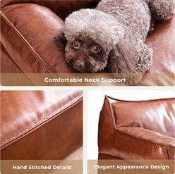 ATJafurn Indoor Leather Sofa Furniture Style Elevated Dog & Cat Couch Bed, Medium slide 2 of 9
