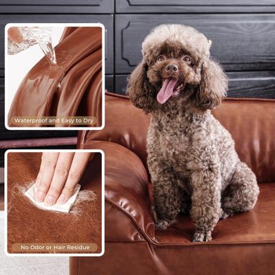 Show full view: ATJafurn Indoor Leather Sofa Furniture Style Elevated Dog & Cat Couch Bed, Medium slide 6 of 9