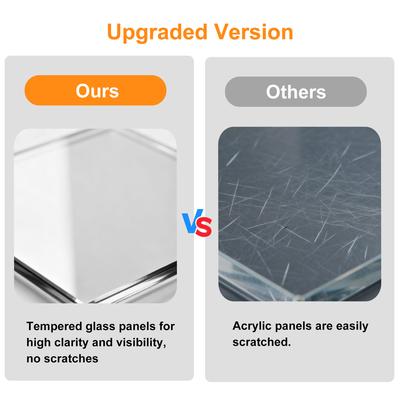 Show full view: Wisfor Clear Acrylic Openable Top Wooden Hamster Cage with Warm Light, 31.5 x 15.7 x 15.7-in slide 7 of 10