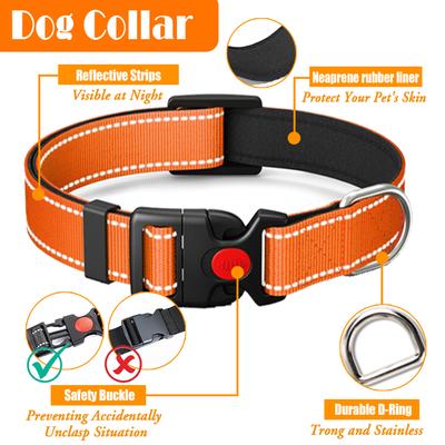 Show full view: Lobeve Reflective Nylon No Pull Training Dog Harness, Collar & Leash Set with Retractable Seat Belt, Collapsible Bowls & Poop Bag Dispenser, Orange, Medium: 16 to 27-in chest slide 7 of 10