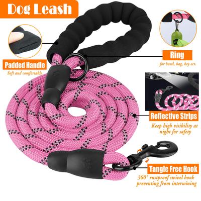 Show full view: Lobeve Reflective Nylon No Pull Training Dog Harness, Collar & Leash Set with Retractable Seat Belt, Collapsible Bowls & Poop Bag Dispenser, Pink, Medium: 16 to 27-in chest slide 6 of 10