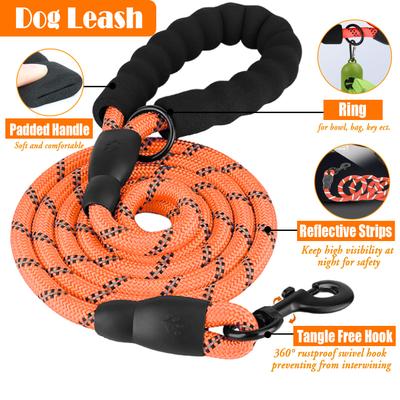 Show full view: Lobeve Reflective Nylon No Pull Training Dog Harness, Collar & Leash Set with Retractable Seat Belt, Collapsible Bowls & Poop Bag Dispenser, Orange, Medium: 16 to 27-in chest slide 6 of 10