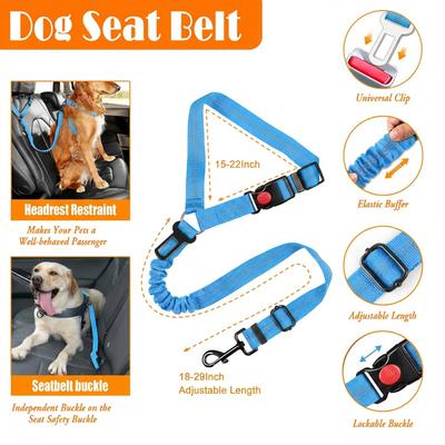Show full view: Lobeve Reflective Nylon No Pull Training Dog Harness, Collar & Leash Set with Retractable Seat Belt, Collapsible Bowls & Poop Bag Dispenser, Blue, Large: 20 to 33-in chest slide 7 of 9