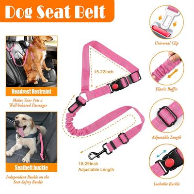 Show full view: Lobeve Reflective Nylon No Pull Training Dog Harness, Collar & Leash Set with Retractable Seat Belt, Collapsible Bowls & Poop Bag Dispenser, Pink, Medium: 16 to 27-in chest slide 8 of 10