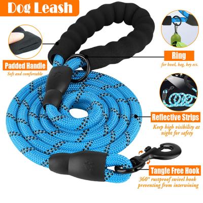 Show full view: Lobeve Reflective Nylon No Pull Training Dog Harness, Collar & Leash Set with Retractable Seat Belt, Collapsible Bowls & Poop Bag Dispenser, Blue, Large: 20 to 33-in chest slide 5 of 9