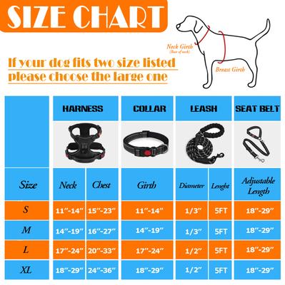 Show full view: Lobeve Reflective Nylon No Pull Training Dog Harness, Collar & Leash Set with Retractable Seat Belt, Collapsible Bowls & Poop Bag Dispenser, Black, Small: 15 to 23-in chest slide 3 of 9