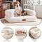 Show in main carousel: ATJafurn Indoor Faux Shearling Sofa Furniture Style Elevated Dog & Cat Couch Bed with Leather Nameplate, White, Large slide 6 of 9