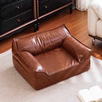 Show full view: ATJafurn Indoor Leather Sofa Furniture Style Elevated Dog & Cat Couch Bed, Medium slide 9 of 9