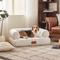 Show in main carousel: ATJafurn Indoor Faux Shearling Sofa Furniture Style Elevated Dog & Cat Couch Bed with Leather Nameplate, White, Large slide 1 of 9