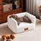 Show in main carousel: ATJafurn Indoor Faux Shearling Sofa Furniture Style Elevated Dog & Cat Couch Bed with Leather Nameplate, White, Small slide 2 of 9