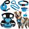 Show in main carousel: Lobeve Reflective Nylon No Pull Training Dog Harness, Collar & Leash Set with Retractable Seat Belt, Collapsible Bowls & Poop Bag Dispenser, Blue, Large: 20 to 33-in chest slide 1 of 9