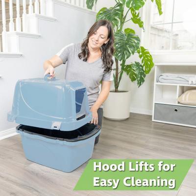 Show full view: Van Ness Enclosed Sifting Cat Litter Pan, Giant Blue slide 4 of 12