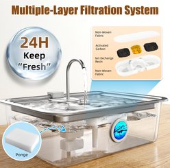 Casfuy ZT-12 Stainless Steel Dog Water Fountain, 3.2-gal slide 2 of 8