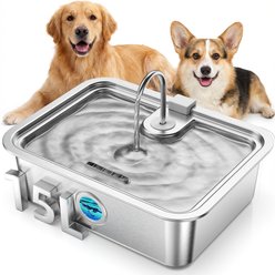 Casfuy ZT-15 Quiet Stainless Steel Dog Water Fountain, 4-gal