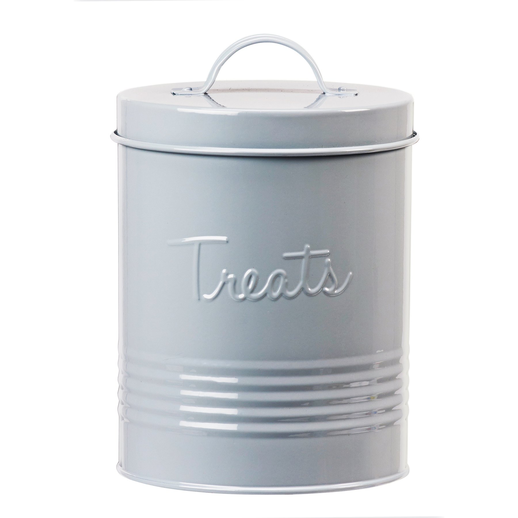 10 Strawberry Street Retro Dog Treat Canister, 72-oz, Grey