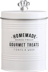 10 Strawberry Street Gourmet Dog Treats Canister, White, 76-oz