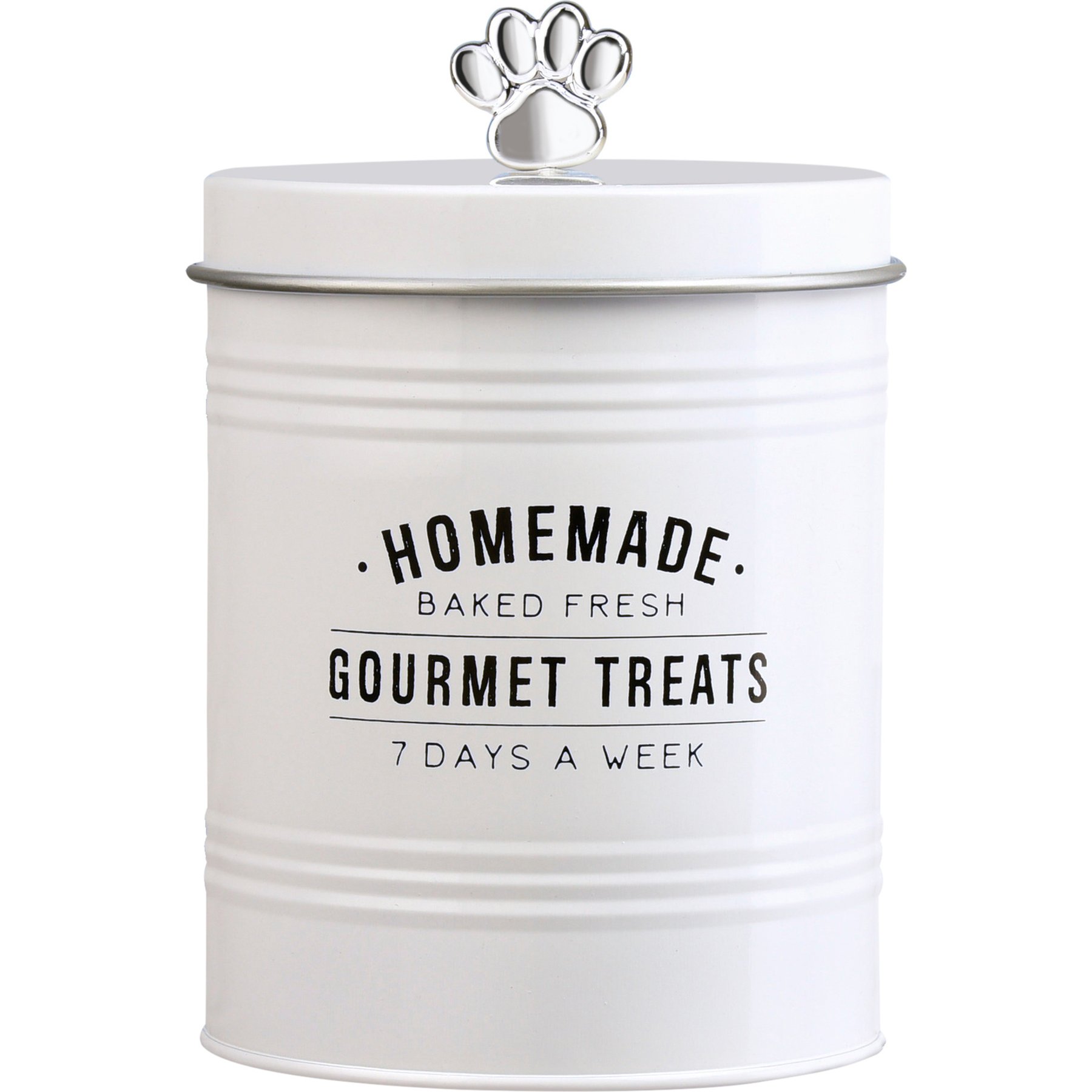10 Strawberry Street Gourmet Dog Treats Canister, White, 76-oz