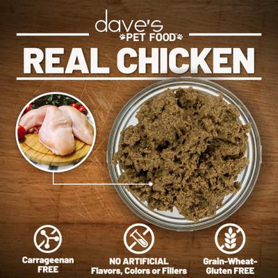 Show full view: Dave's Pet Food Restricted Diet Phosphorus Chicken Liver & Chicken in Juice Pate Canned Wet Cat Food, 3-oz, case of 12 slide 5 of 9