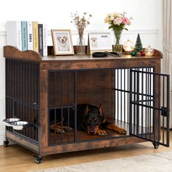 KZLAA Furniture Style Dog Crate, Brown, 42 Inch