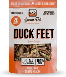 Gaines Family Farmstead Duck Feet Grain-Free Dehydrated Dog Treats, 20 count