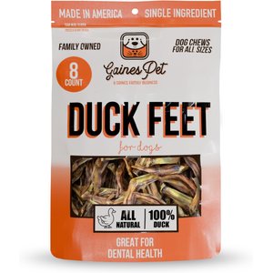 Gaines Family Farmstead Duck Feet Grain-Free Dehydrated Dog Treats, 8 count