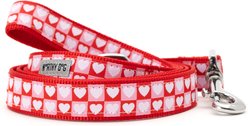The Worthy Dog Colorblock Hearts Dog Leash, Red/Pink, Small