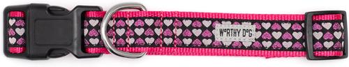 Show full view: The Worthy Dog Hearts Adjustable Dog Collar, Black, X-Small slide 2 of 3
