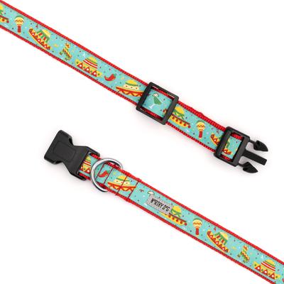 Show full view: The Worthy Dog Cinco de Mayo Adjustable Dog Collar, Turquoise, Medium slide 3 of 5