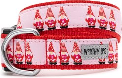 The Worthy Dog Cupid Gnome Adjustable Dog Collar, Red, Large
