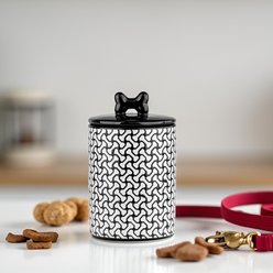 10 Strawberry Street HerringBONE Pattern Dog Treat Jar, Black, 54-oz slide 2 of 3
