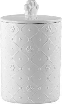 Show full view: 10 Strawberry Street Clermont Paw Embossed Cat Treat Jar, White, 54-oz slide 2 of 4