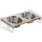 Show in main carousel: 10 Strawberry Street Rosie Elevated Dog Bowl, Clear/Wood Grain/Silver, 2 count, 64-oz slide 1 of 2