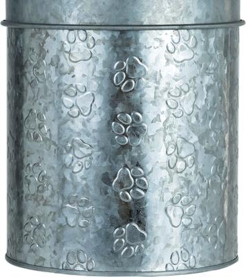 Show full view: 10 Strawberry Street Puppy Paws Galvanized Metal Dog Treats Canister, Grey, 64-oz slide 3 of 4