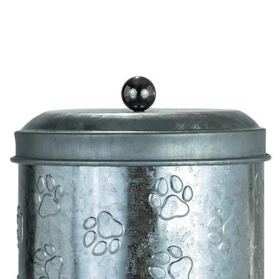 Show full view: 10 Strawberry Street Puppy Paws Galvanized Metal Dog Treats Canister, Grey, 64-oz slide 2 of 4
