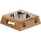 Show in main carousel: 10 Strawberry Street Milo Square Mango Wood Pet Diner Dog Bowl, Wood Grain/Silver/Black, 32-oz slide 1 of 1