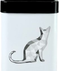 10 Strawberry Street Geometric Cat Square Metal Canister, Grey, 36-oz slide 2 of 4