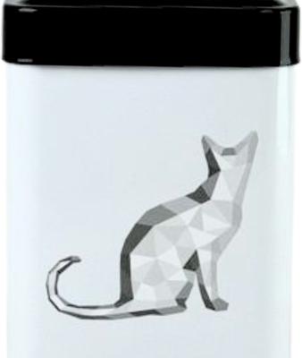 Show full view: 10 Strawberry Street Geometric Cat Square Metal Canister, Grey, 36-oz slide 3 of 4