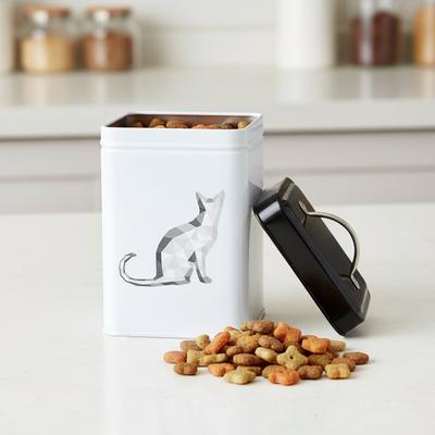 Show full view: 10 Strawberry Street Geometric Cat Square Metal Canister, Grey, 36-oz slide 4 of 4