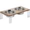 Show in main carousel: 10 Strawberry Street Charlie Elevated Dog Bowl, Clear/Wood Grain/Silver, 2 count, 32-oz slide 1 of 1
