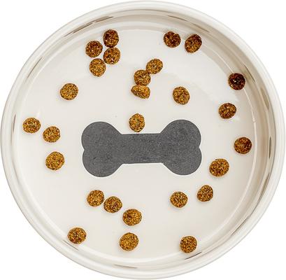 Show full view: 10 Strawberry Street Bone & Paw Banded Pet Dog Dish, White/Black, 2 count, 48-oz slide 4 of 5