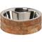 Show in main carousel: 10 Strawberry Street Abby Mango Wood Pet Diner Dog Bowl, Wood Grain/Silver, 32-oz slide 1 of 1