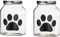 10 Strawberry Street Street Buddy Paw Chalkboard Dog Treat Canister, Clear, 2 count, 108-oz