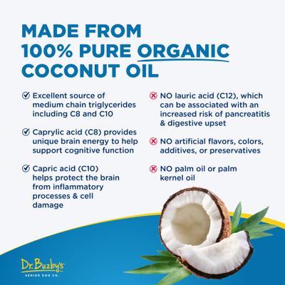 Show full view: Dr. Buzby's Brain Boost Organic MCT Oil Brain & Nervous Support Supplement for Dogs, 16-fl oz bottle slide 9 of 10