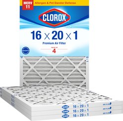 Clorox Air Filters MPR1500 & FPR 10 MERV 13 Pleated HVAC AC Furnace Air Filters, 16 x 20 x 1-in, 4 count